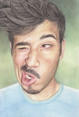 Portrait amusant aux crayons de couleur en 8 étapes, durée estimée 5h