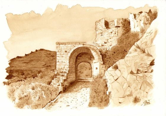 Paysage réalisé avec du café, 11 étapes, durée estimée 10h