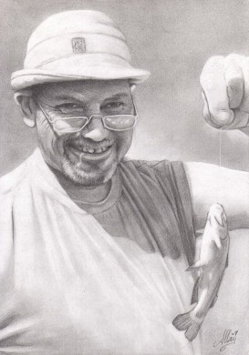 Portrait aux crayons graphite sur papier bristol, durée estimée 6 heuresgraphite