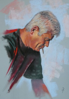 Homme au cigare, pastels tendres en 9 étapes, durée estimée 5h