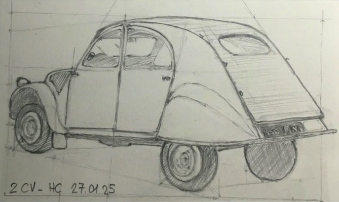 Une  2CV Citroën