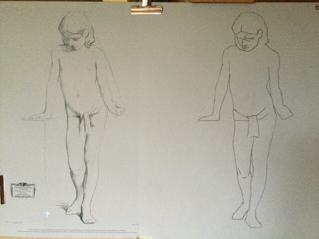 Sophie Emilio. PL.No 55 Épure au fusain.