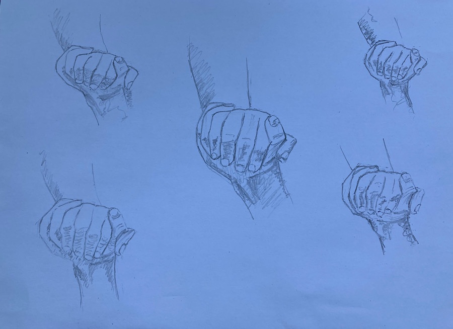 Croquis des mains de Pygmalion ;)