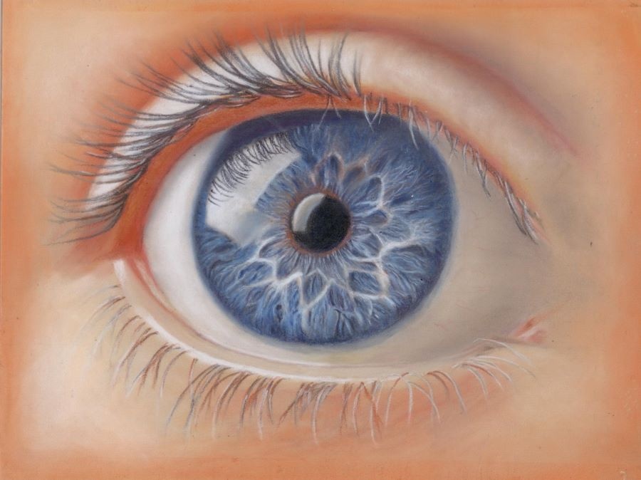 kaly - Un oeil -pastel sec