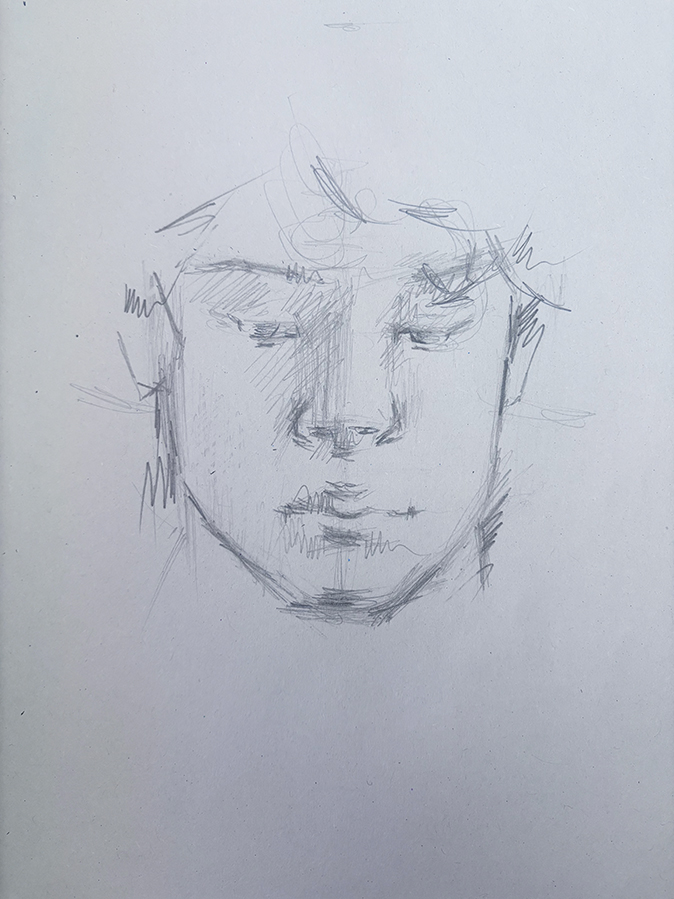Croquis sur le vif, graphite