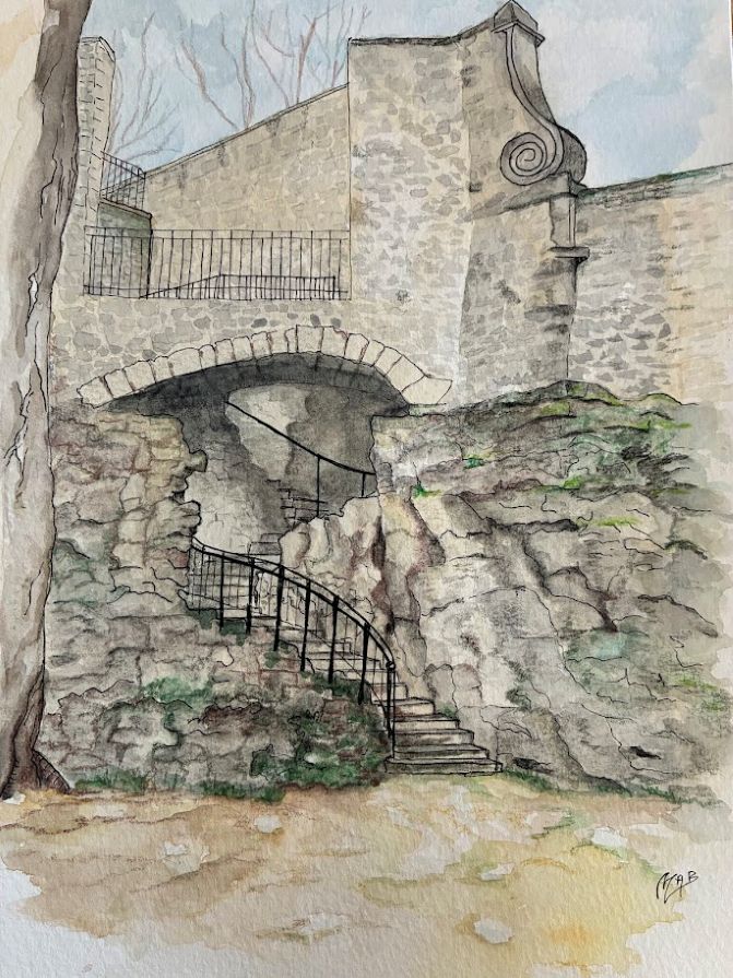 Parc Montbard aquarelle et feutre